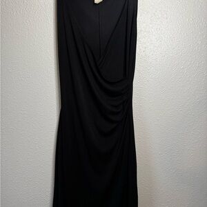 Finesse Black Backless Draped Dress